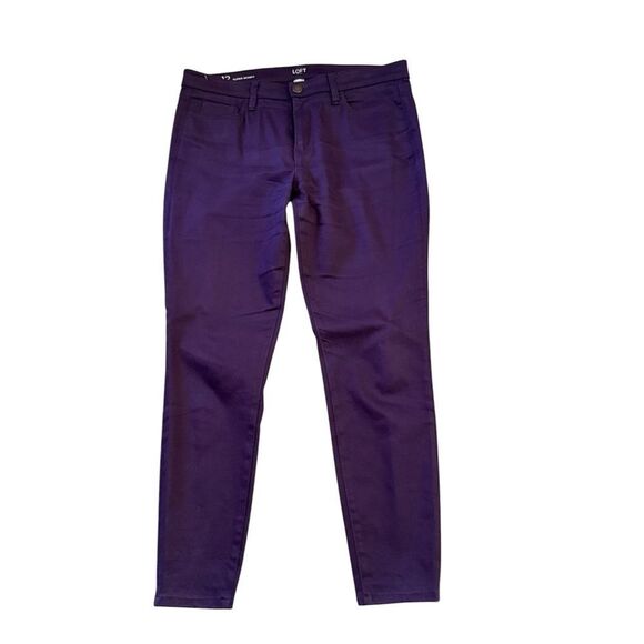 LOFT Outlet Super Skinny Jeans‎ Size 12 Purple Stretch Mid-Rise - Picture 1 of 4